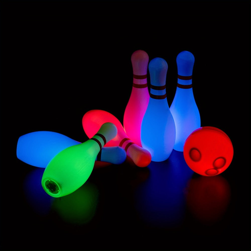 12-Piece Light-Up Bowling Set with 10 Glowing Pins, 2 Balls and 7.87-Inch Pin Height for Indoor or Outdoor Play — image 9