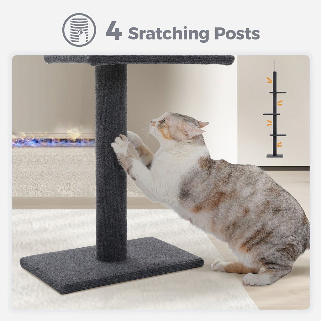 90-107.9-Inch Floor-to-Ceiling Cat Tree with Four Platforms, Tension Post and Five Style Options — image 10