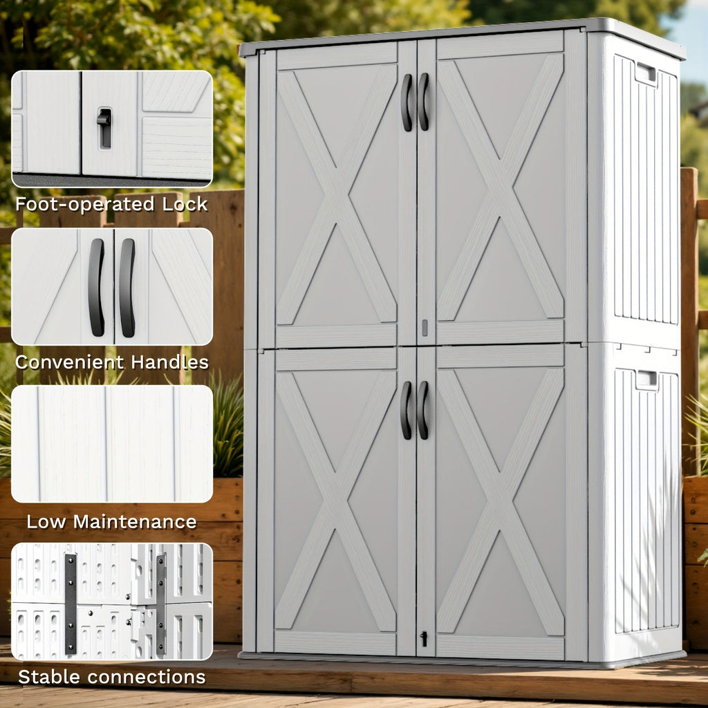 Resin Deck Box Lockable Outdoor Storage, for Garden, Patio and Yard Use, with the Listed Configuration — image 2