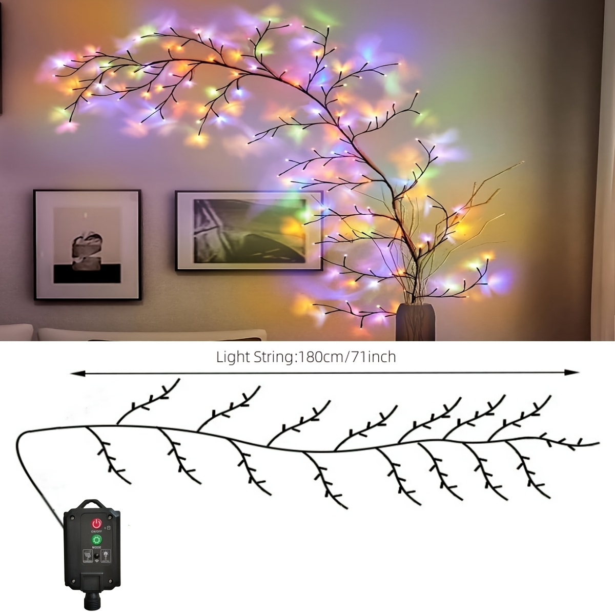 Solar Willow Vine Fairy Lights 96 LED 8 Modes 5.9ft, for Garden, Pathway and Patio Lighting — image 9