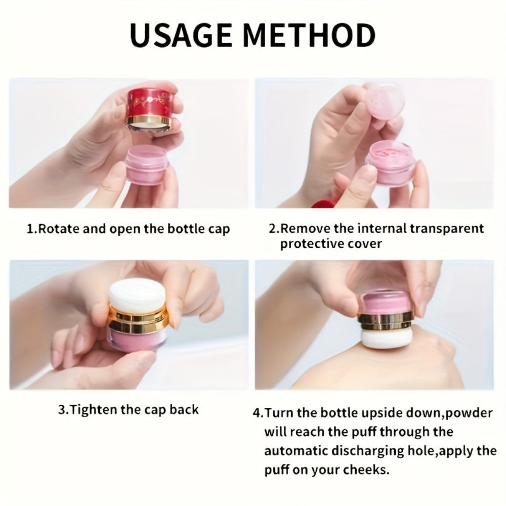 Powder Blush Set 3 Colors with Pearl Powder Rose Oil & Squalane Formula, for Makeup, Travel and Everyday Vanity Use — image 1