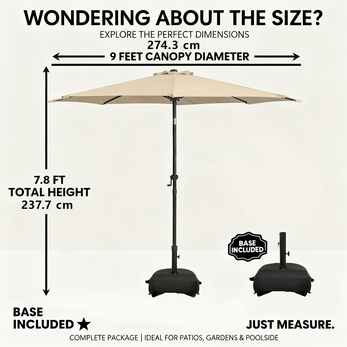 Patio Umbrella 9FT Market Table Style with Dual Vents, Tilt, Crank and Eight Color Options — image 12