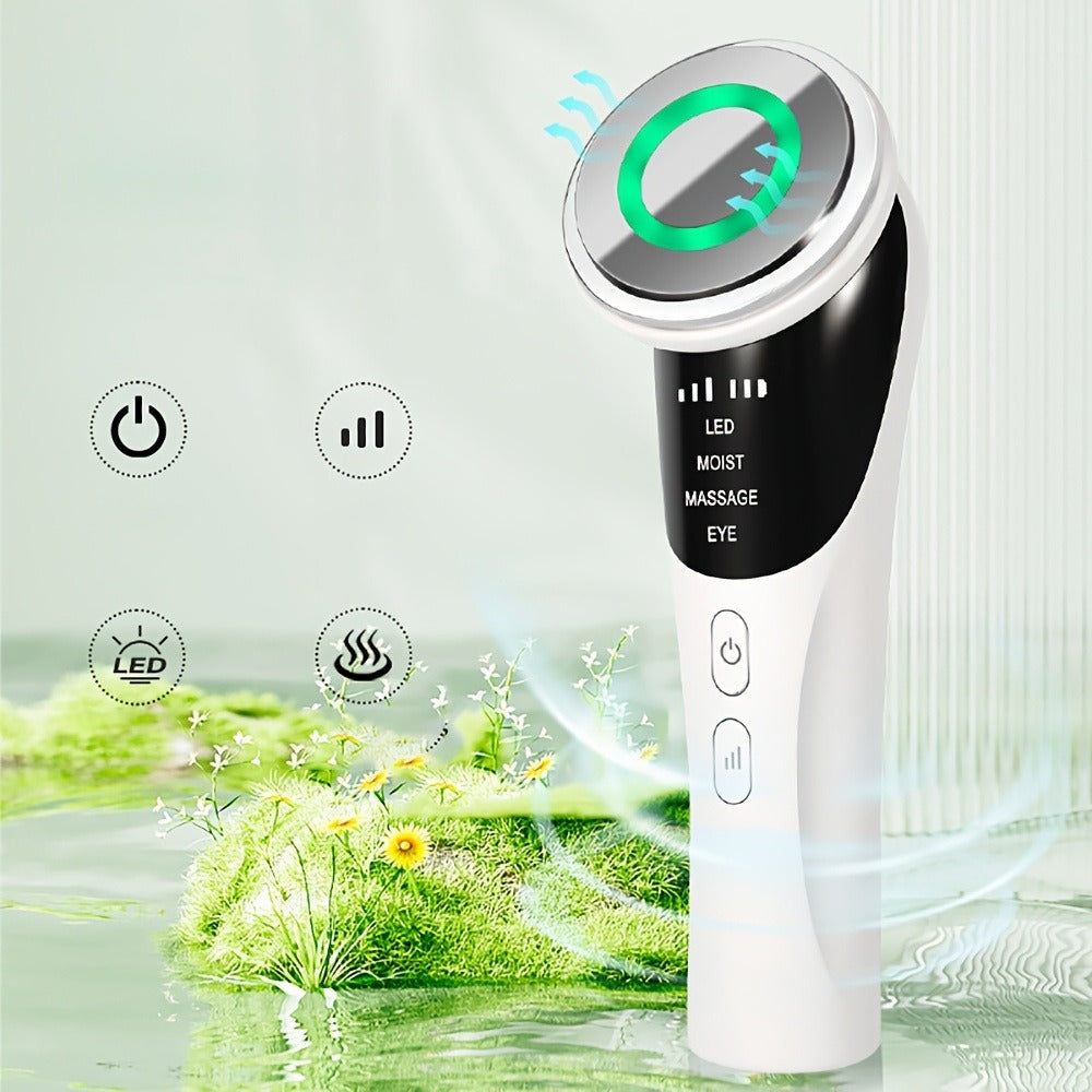 Cold Photon LED Beauty Massager 4-in-1 for Face Neck Eye, USB Rechargeable Skin Care Device Puffiness Reducer Gift for Women 
