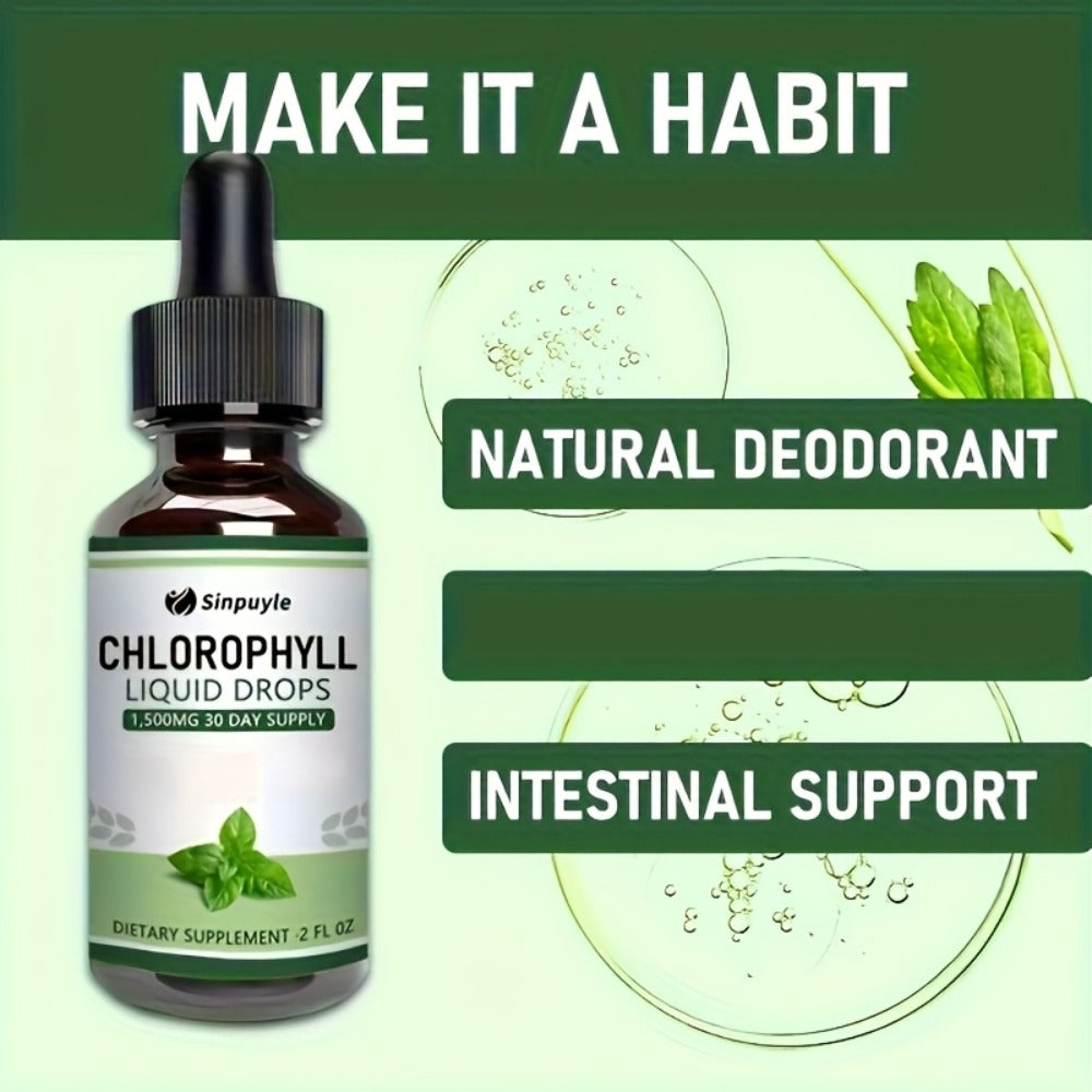 Chlorophyll Liquid Drops, Immune Support, Internal Deodoriser & Skin Health Supplement, Natural Mint Flavour — image 4