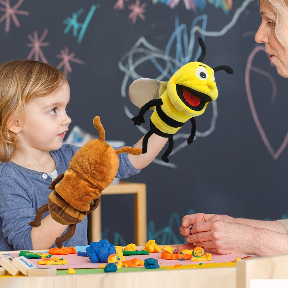 Movable-Mouth Insect Hand Puppets in Bee, Ladybird, Dragonfly, Butterfly, Ant and Caterpillar Styles — image 7