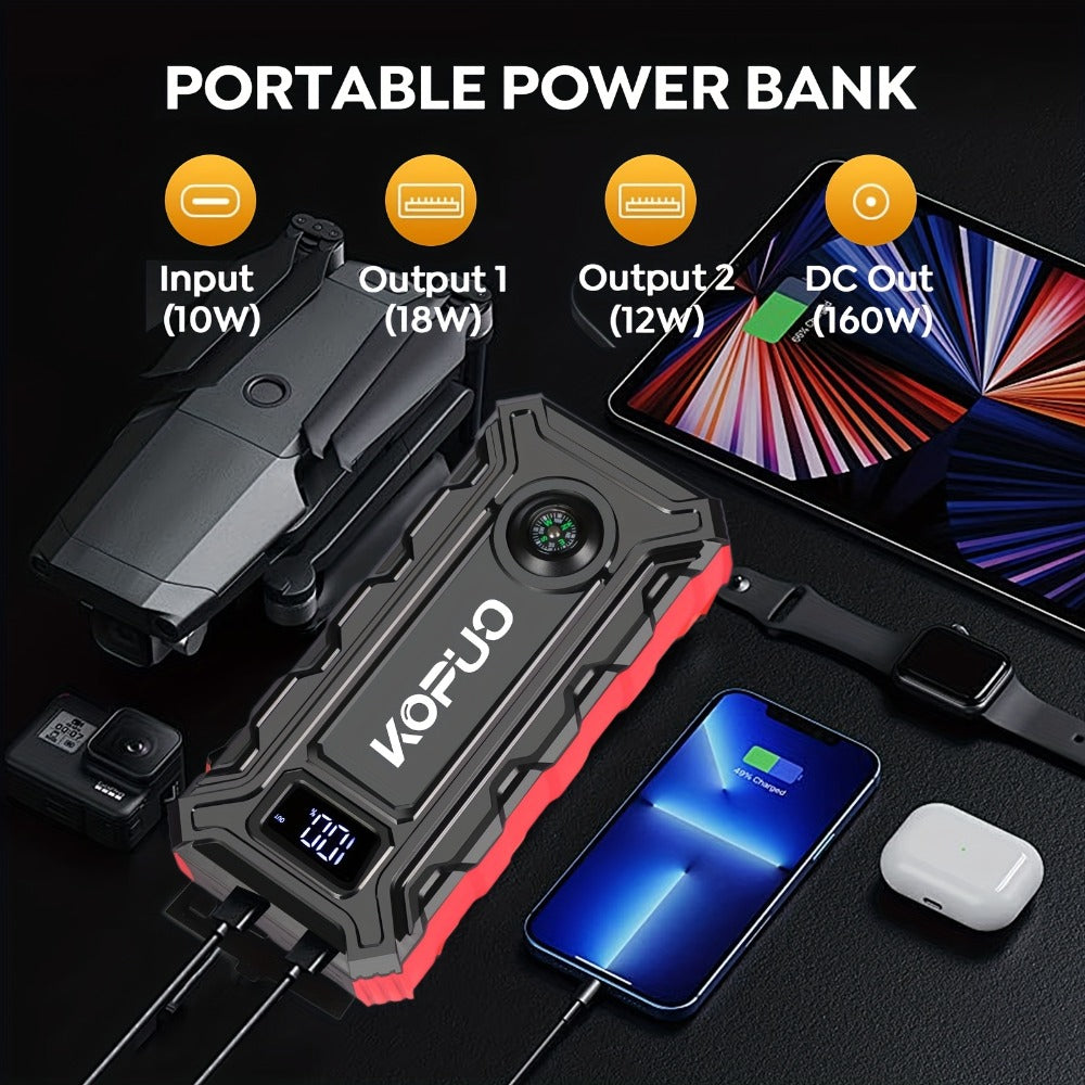 Red or Green Jump Starter with Digital Battery Display and Smart-Clip or Straight-Clip Cable Options — image 19
