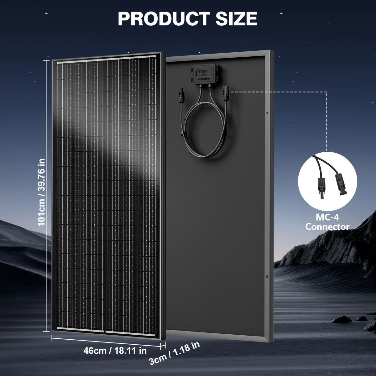 High-Efficiency 100 Watt Solar Panel Featuring a Black Backsheet, 18 BB Monocrystalline Design — image 1