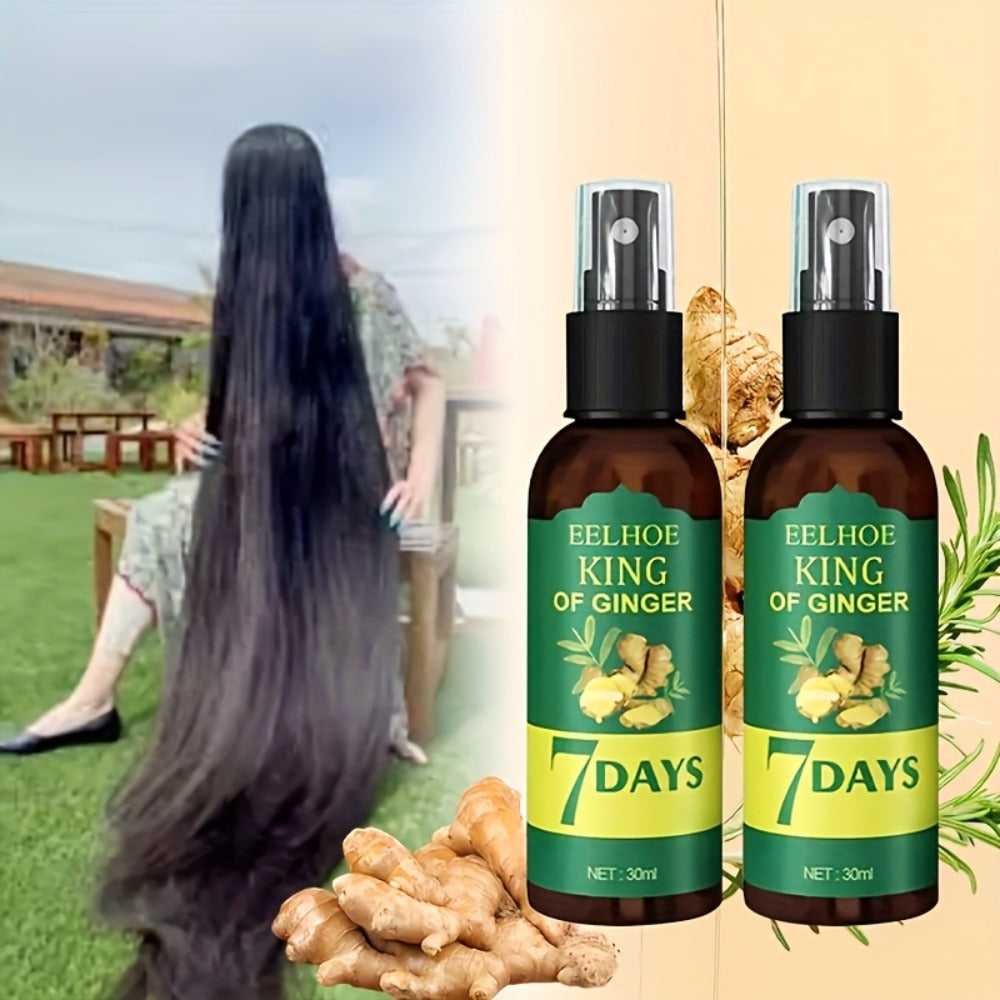 Ginger & Biotin Hair Growth Gift Set 2-Pack - Ginger Scalp Oil + Biotin Strengthening Serum for Home, Travel and Salon Hair S