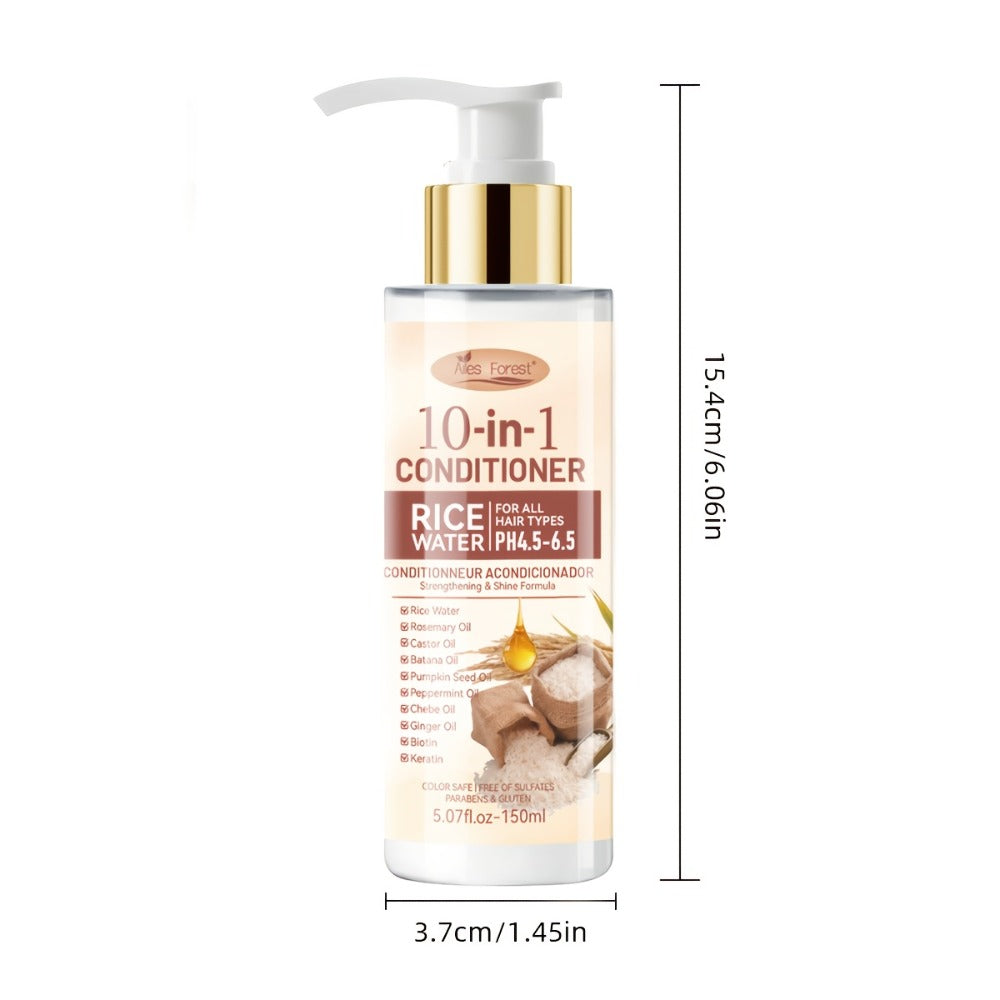 Rice Water 10-in-1-Labeled Shampoo and Conditioner Duo in 150mL Pump Bottles with White-and-Gold Packaging — image 5