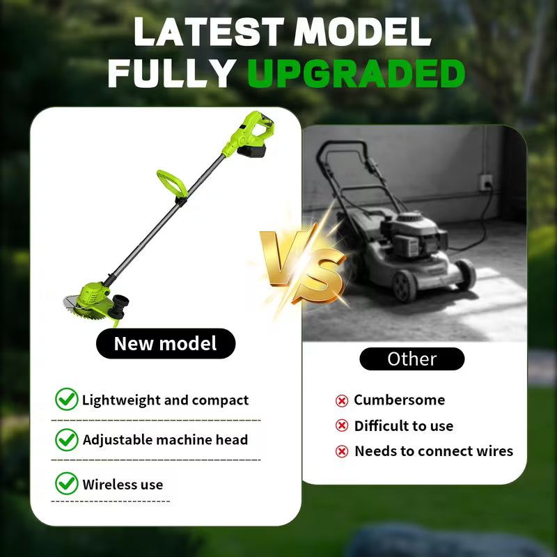 Cordless Lawn Mower 3-in-1, Trimmer Edger Small Yard Patio Garden for Garden, Patio and Yard Use — image 2
