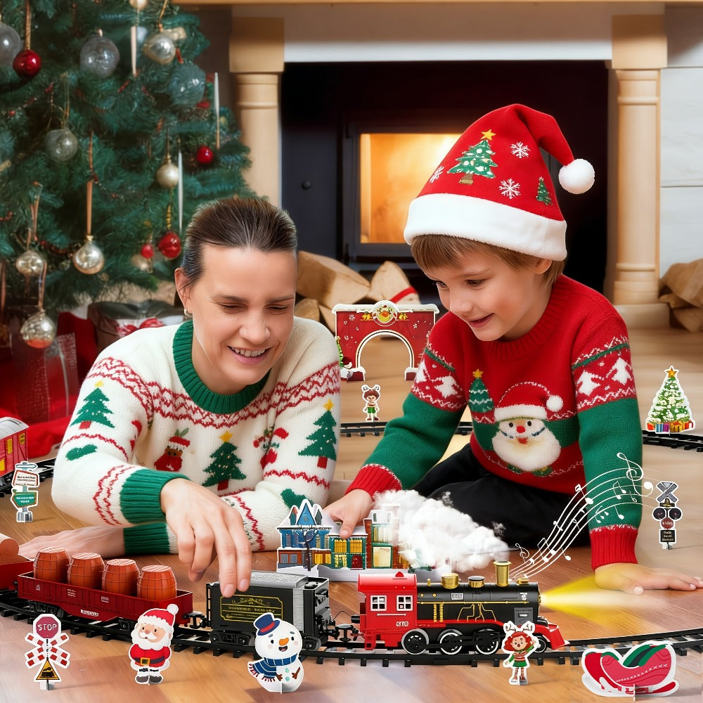 Christmas Train Set for Kids, 43PCS Electric Train Toy with Smoke, Lights & Sound, 6 Cars & 28 Tracks — image 8