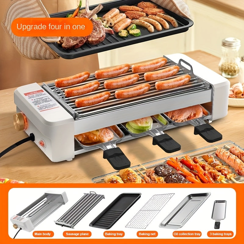 Sausage Grill 4-in-1 Multifunctional Electric Hot Dog Roller, Non-Stick Countertop Cooker with Adjustable Temperature — image
