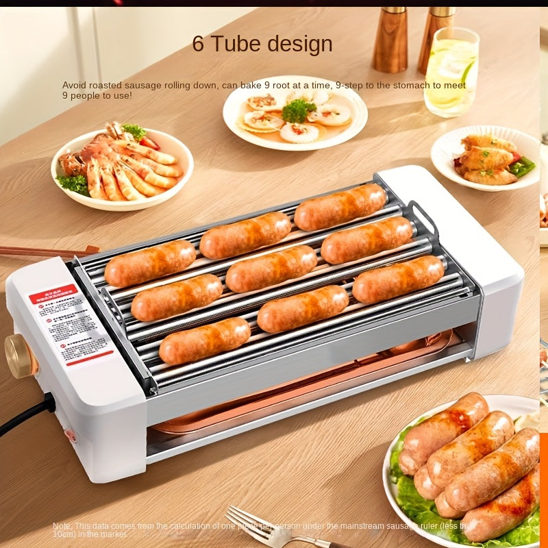 Sausage Grill 4-in-1 Multifunctional Electric Hot Dog Roller, Non-Stick Countertop Cooker with Adjustable Temperature — image