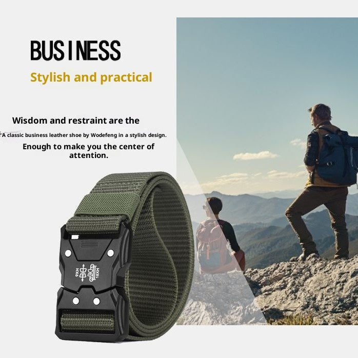 Men's Tactical Release Buckle Nylon Canvas Belt