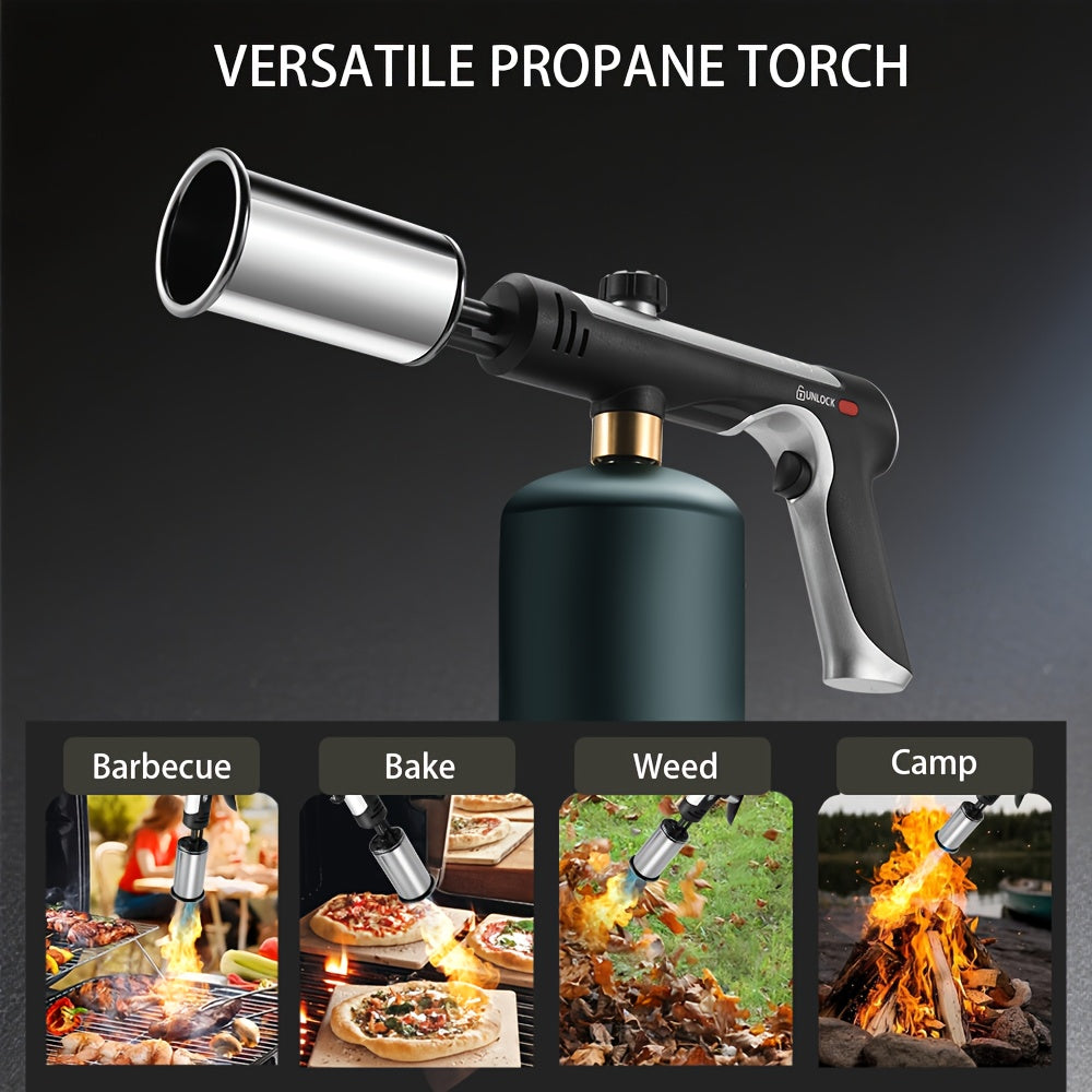 Handheld Propane or MAPP Torch with Trigger Ignition, Flame Control and Black or Golden Finish — image 4