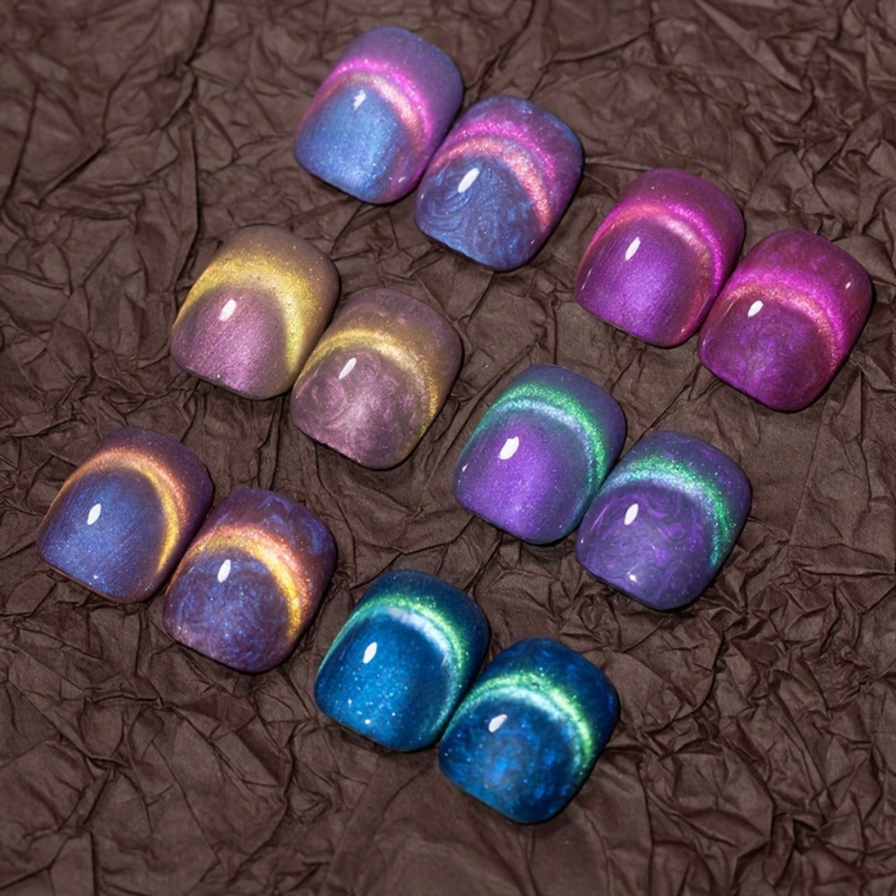 Gel Nail Polish 6-Piece 9D Aurora Magnetic Cat-Eye Set with Pearl-Shell Glitter Effect and UV/LED Soak-Off Cure — image 6