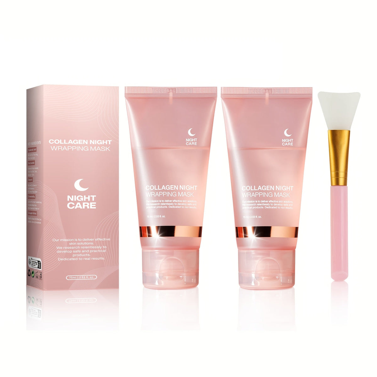 Collagen Night Mask with Jelly Brush, Alcohol-Free Squalane Gel Overnight Face Mask, Deep Nourishing & — image 15