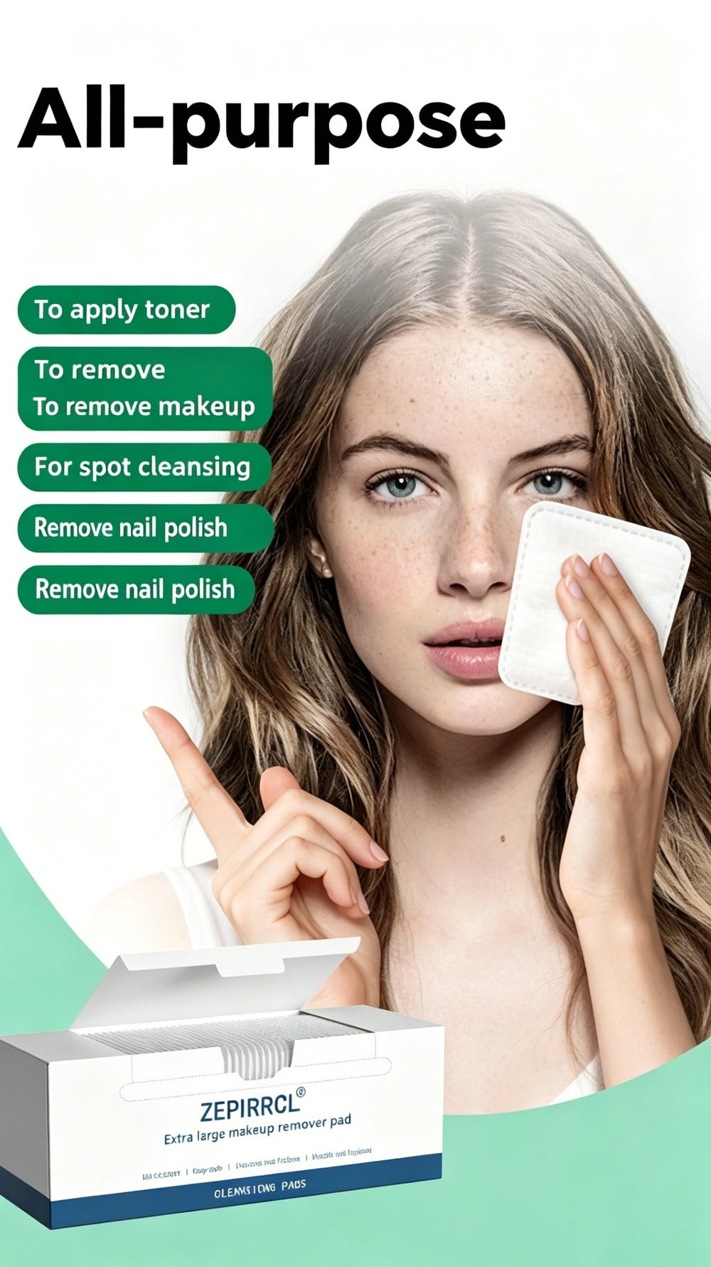 Disposable Square Cleansing Pads 200pcs (2 Boxes x 100) Extra Thick Soft Wet & Dry Facial Pads for Daily Skincare Makeup Remo
