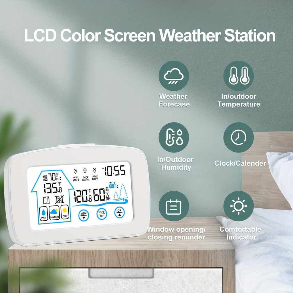 Digital Weather Station | Touch Screen Clock Thermometer Hygrometer — image 13