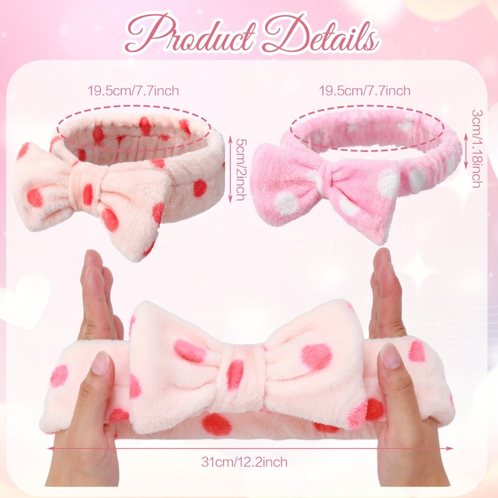 Spa Headbands For Women with 48 Pack Fluffy Plush Bow Hair Band — image 4