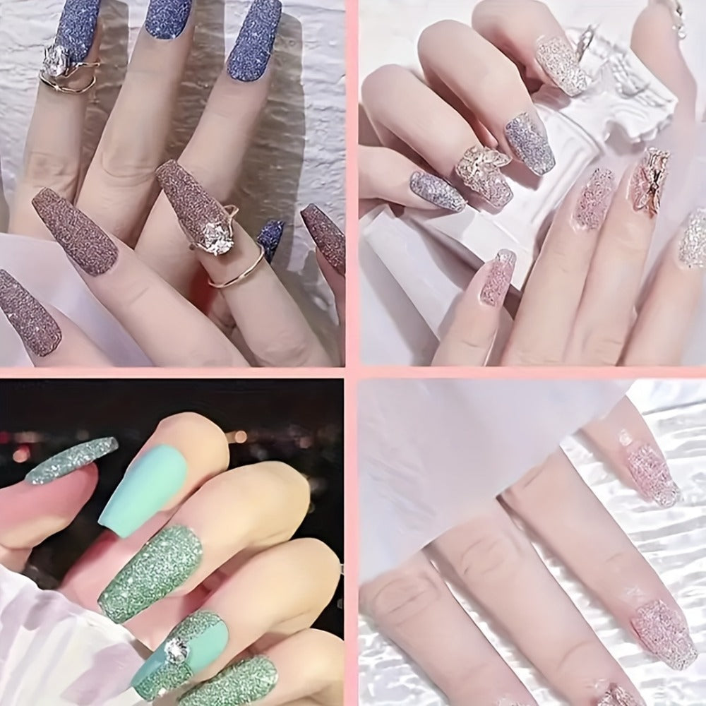Acrylic Nail Kit 23-in-1 Complete Set with 12 Glitter Colors White & Pink Powder – DIY Nail Extension System No Glue No Liqui