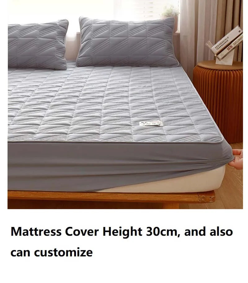 Pure Cotton Bed Sheet Single Piece Thickened Quilted Anti-mite Mattress Protector