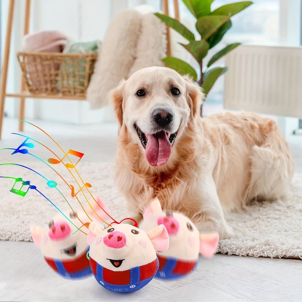 Dog Toy USB-Rechargeable Bouncing Character Ball with Recording and Music Modes in Five Styles — image 1