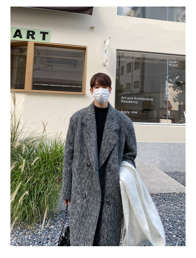 Men's Mid-length Seersucker Trench Coat