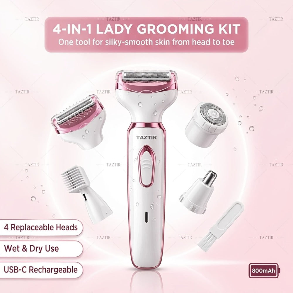 Face and Bikini Electric Shaver Grooming Kit for Women with USB Charging — image 2