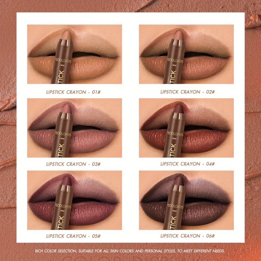 Non-Smearing Contour Lip Liner Set 6 Pcs, Smooth Paste Matte Formula Precise Definition, for Makeup, Travel and Everyday Vani