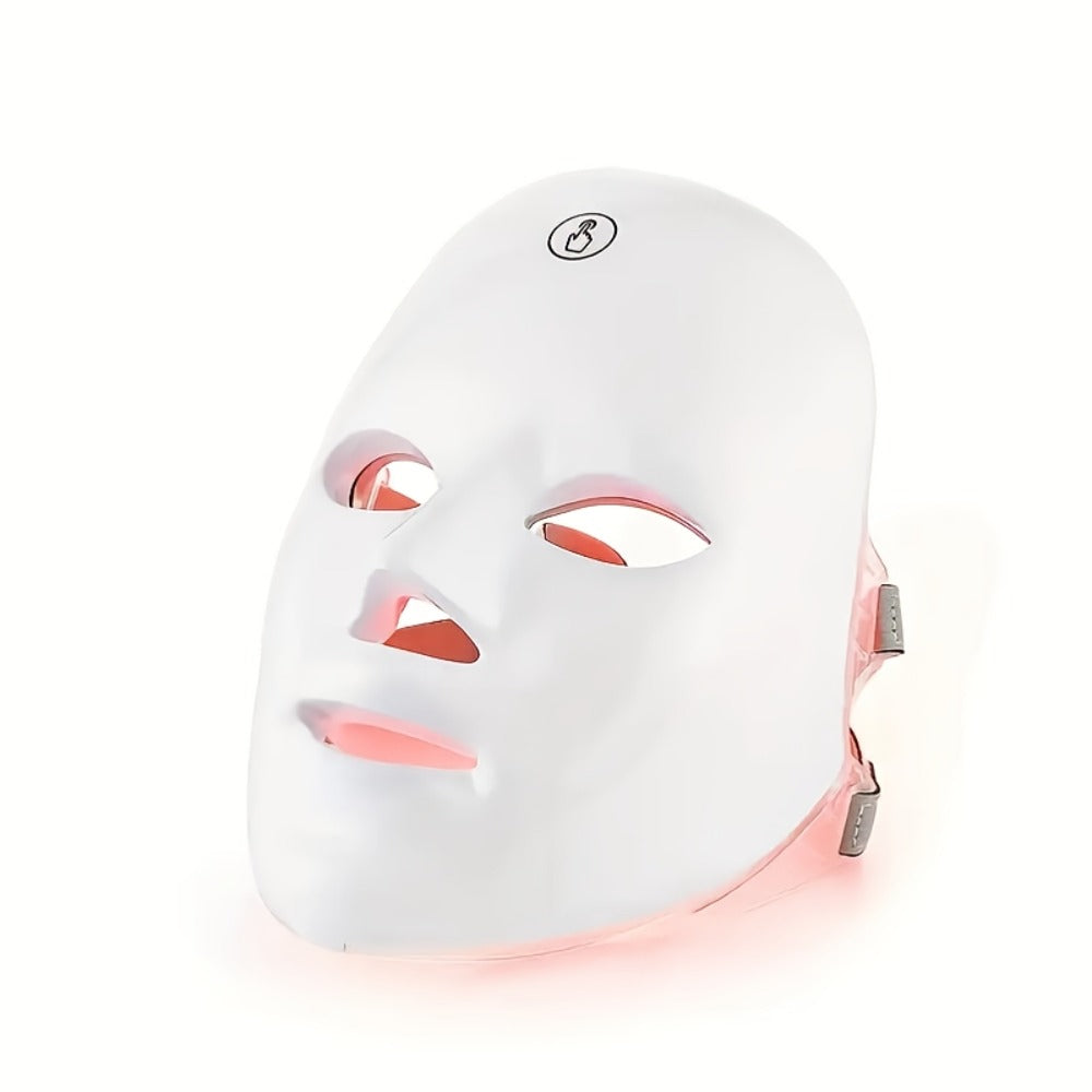 Silicone LED Face Mask Rechargeable 7-Color Light Therapy Skin Care Device - Acne Treatment for Bath Time, Home Spa and Perso