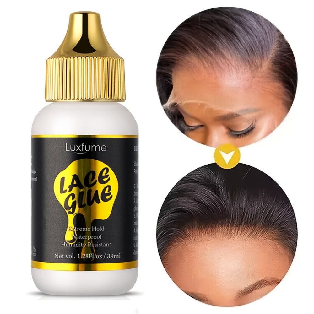 Lace Front Wig Glue Extreme Hold 3-Pack Invisible Clear Drying Liquid Adhesive for HD Lace for Home, Travel and Salon Hair St