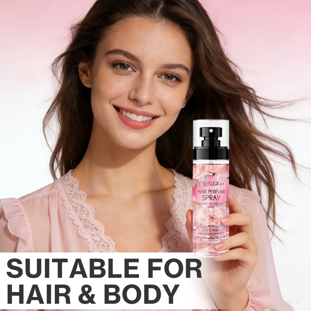 Hair Perfume Mist Cherry Blossom Scent 100ml - Fragrance Non-Greasy No-Wash Aromatic Hair for Bath Time, Home Spa and Persona