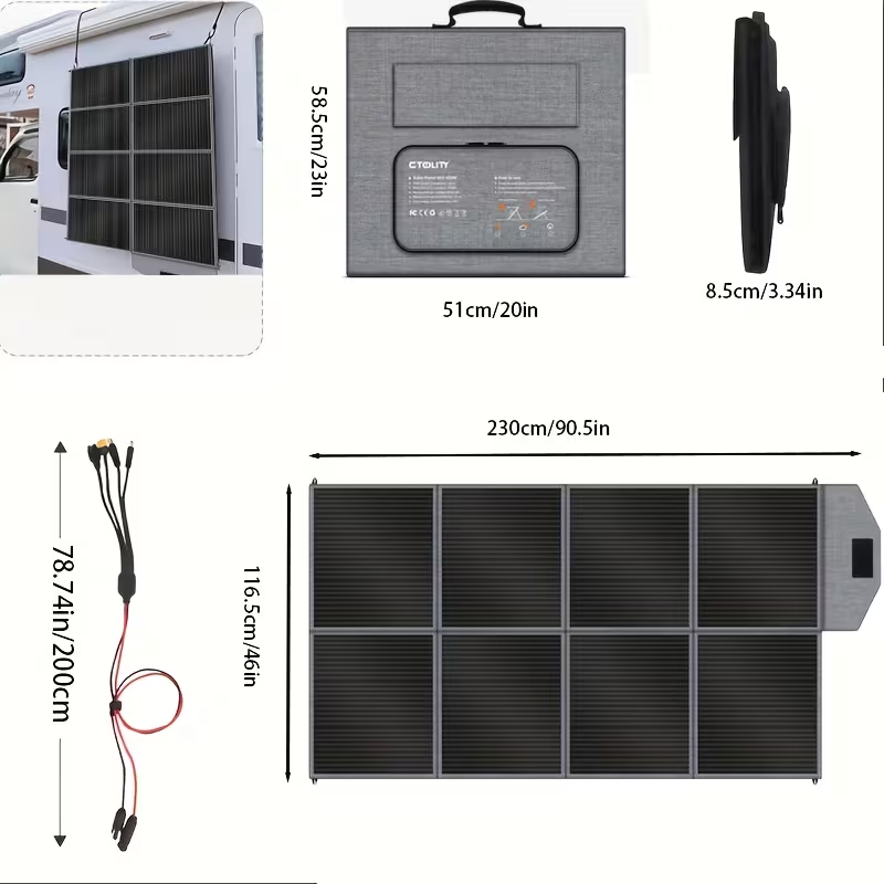 Monocrystalline High Power Solar Panel, 400W/200W/100W Portable Solar Panel, Foldable Solar Blanket — image 5