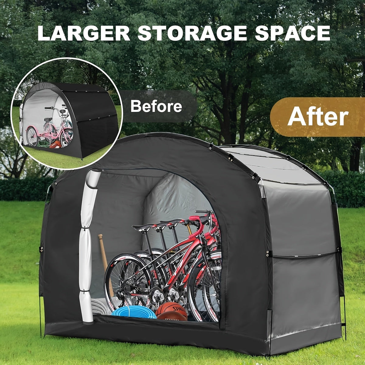Outdoor Storage Tent Waterproof 230D Oxford Cloth PU4000 Portable Backyard Shed — image 2