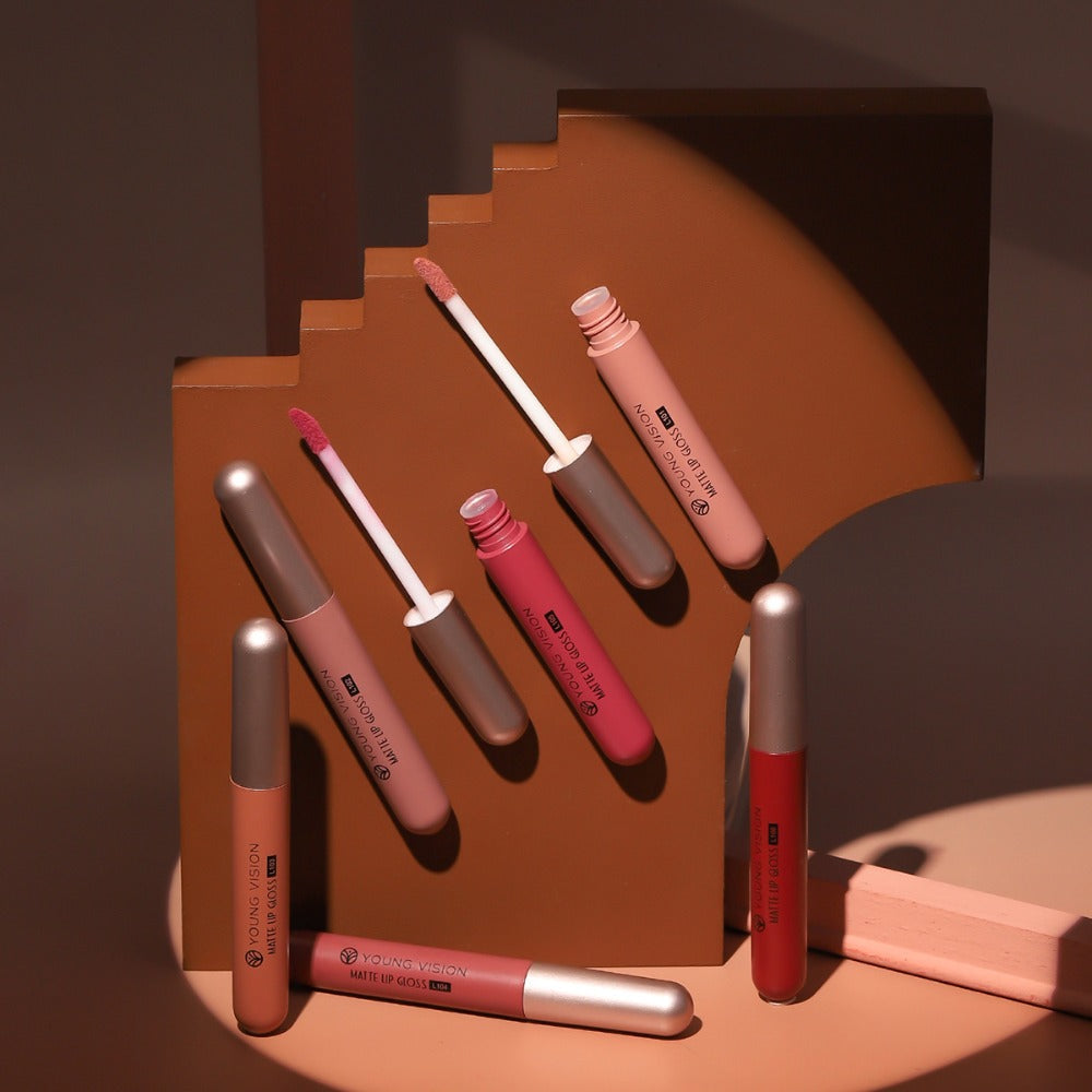 Liquid Matte Lipstick Set 6 Pcs Nude Shades Waterproof High Pigment Velvet Smudge Proof Lip, for Makeup, Travel and Everyday 