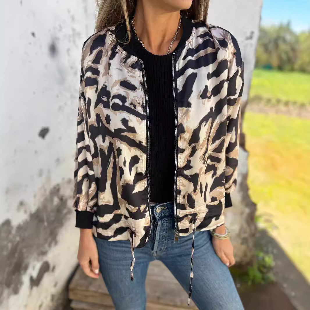 Jacket Zipper Coat Top Women