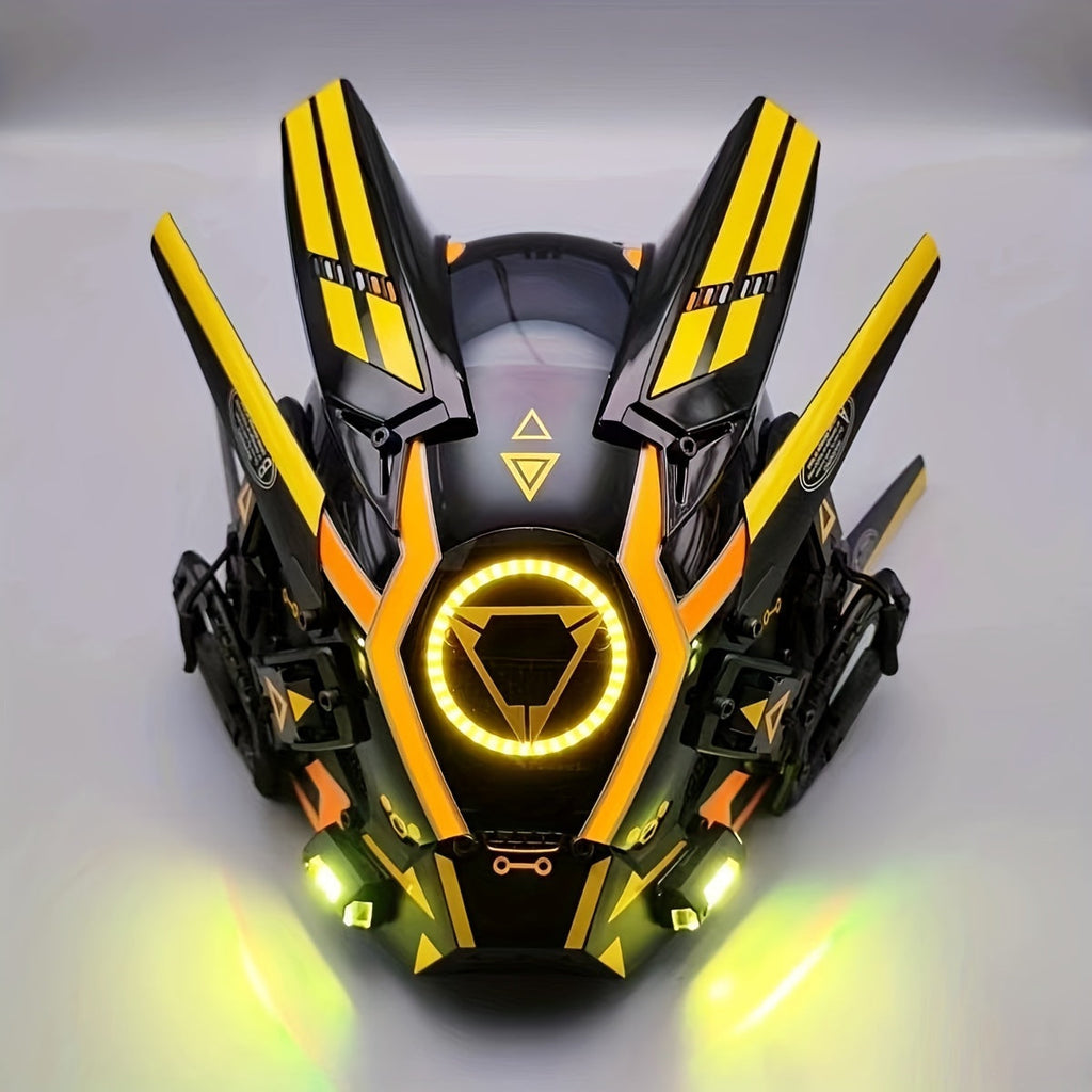 LED Mechanical Costume Mask with 10.23-Inch Height and Yellow, Green, White, Red or Blue Light Options — image 13