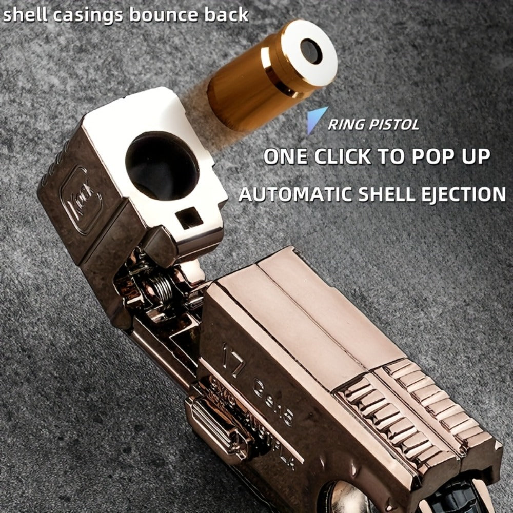Alloy Finger Pistol Fidget Toy, One-Touch Cartridge Ejecting Stress Desk Toy, Cool EDC Novelty Gift for Adults Men Teens — im