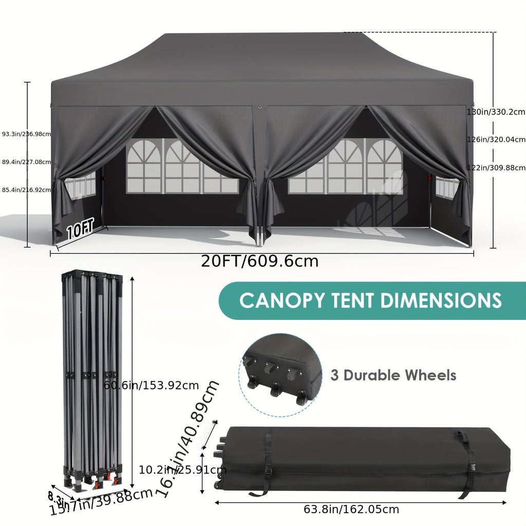 Pop Up Canopy Tent with Sidewalls, Outdoor Party Wedding Backyard for Garden, Patio and Yard Use — image 9