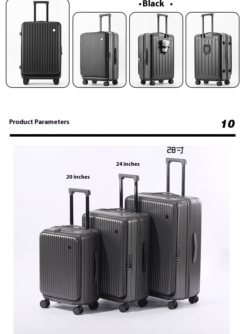 Front Open Luggage 20-inch Boarding Drop-resistant Trolley Case Extended Luggage Case