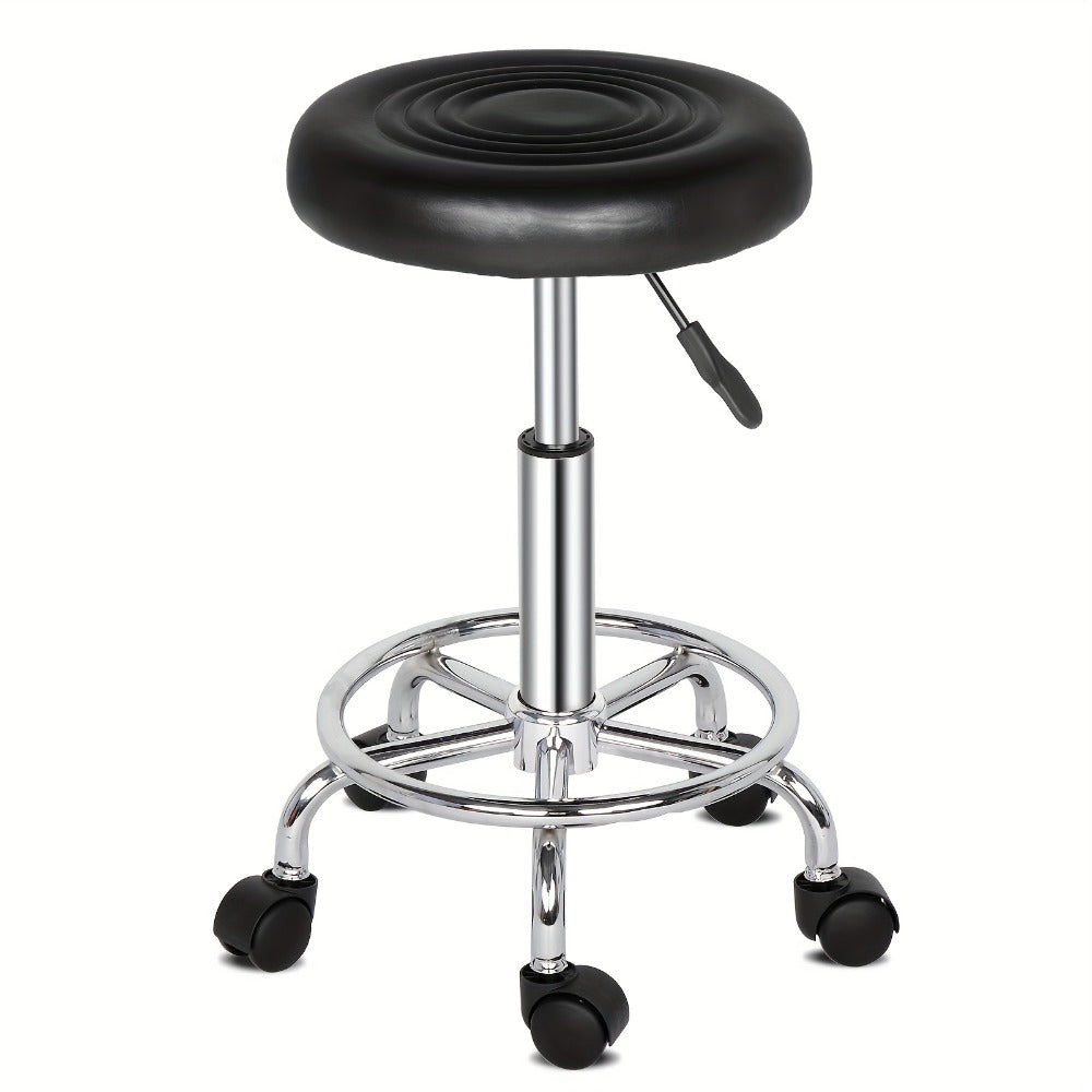 360 Swivel Bar Stool with Footrest Round Cushioned Sponge Seat Chrome Base Counter Stool Kitchen Island Home — image 2