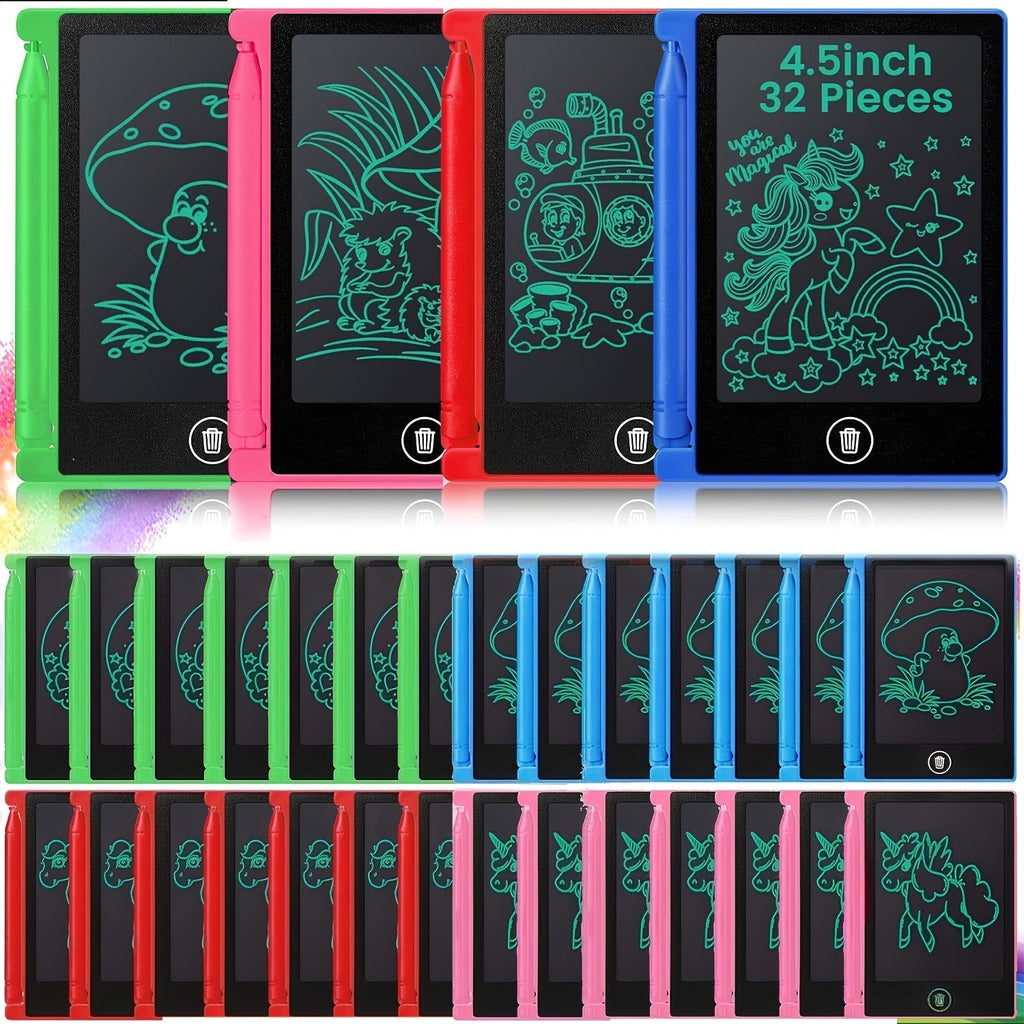32-Piece 4.5-Inch Mini LCD Drawing Tablet Set with Styluses and Multicolor Frames for Group Activities — image 1