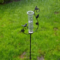 Rain Gauge Outdoor, Decorative 8-Inch Large Capacity Bird Ornament & Metal Spiral Rainfall Collector for Garden — image 5