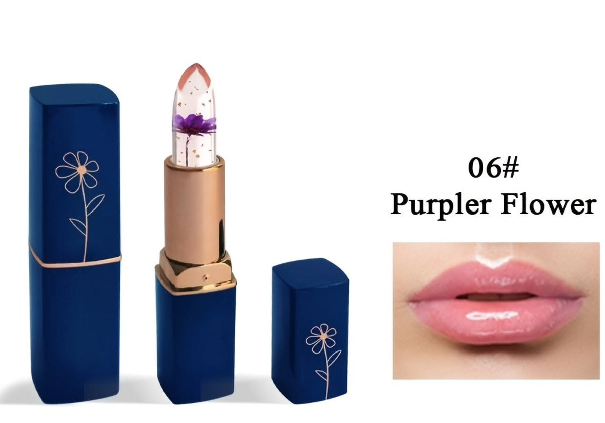 Flower Shaped pH Lip Balm Set 6pcs Individually Wrapped – Color Changing Transparent to Pink Tint, 6 Flavors Deep Moisturizin