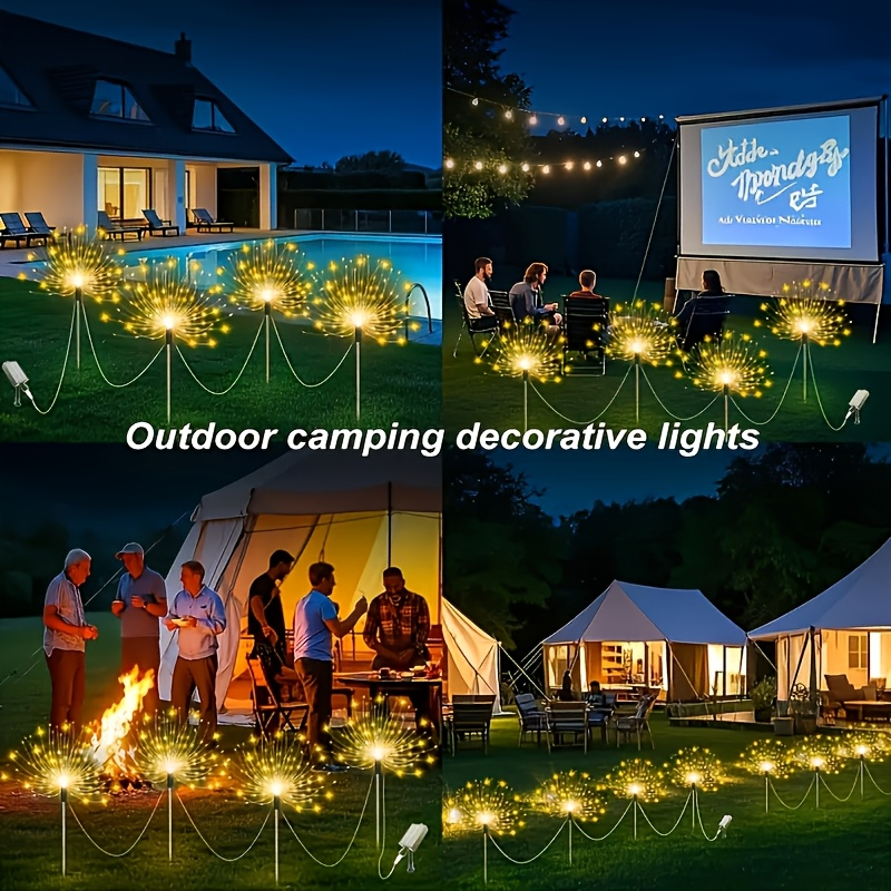 Solar Garden Lights Firework Stakes with 240-640 LEDs, 8 Modes, 4/8 Packs and Three Light Colors — image 29