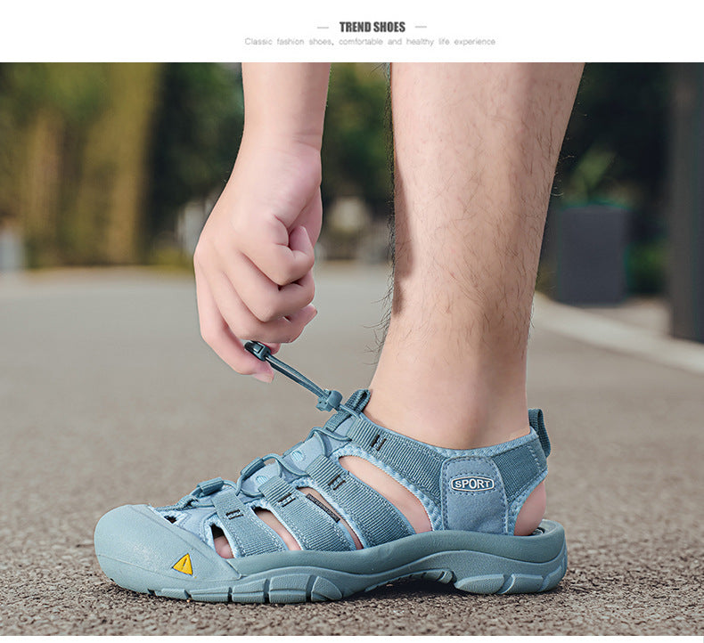 Men's Thick Bottom Toe Cap Beach Upstream Plus Size Outdoor Casual Shoes