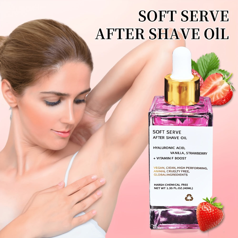Beard Oil 2-Pack Strawberry Vanilla Scent 1.35oz Each Mustache Oil After Shave Moisturizer, for Everyday Face, Beard and Body