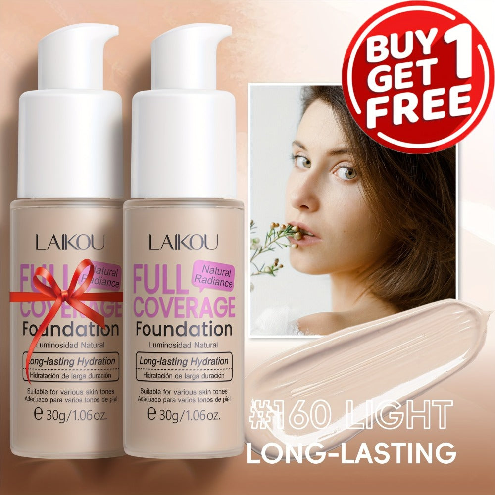 LALKOU 30g Liquid Foundation Two-Bottle Set with Pump Dispensers and Six Shades from Ivory to Tan — image 5