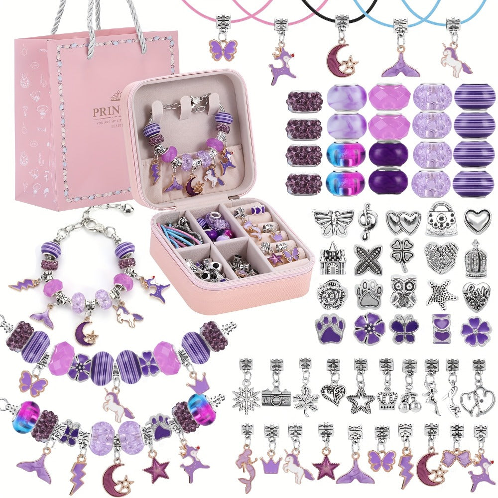 Bracelet Making Craft Kit with Portable Jewelry Box, Beads and Charms in Seven Color or Theme Options — image 6